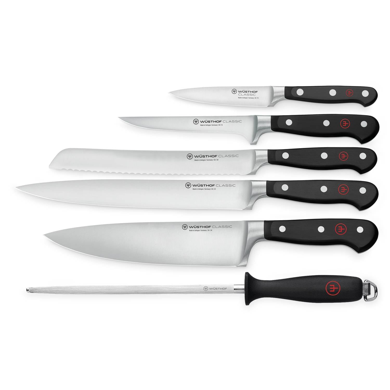 Wusthof Knives And Sharpening Steel 6 pcs Set Gift Box Classic 1120160602