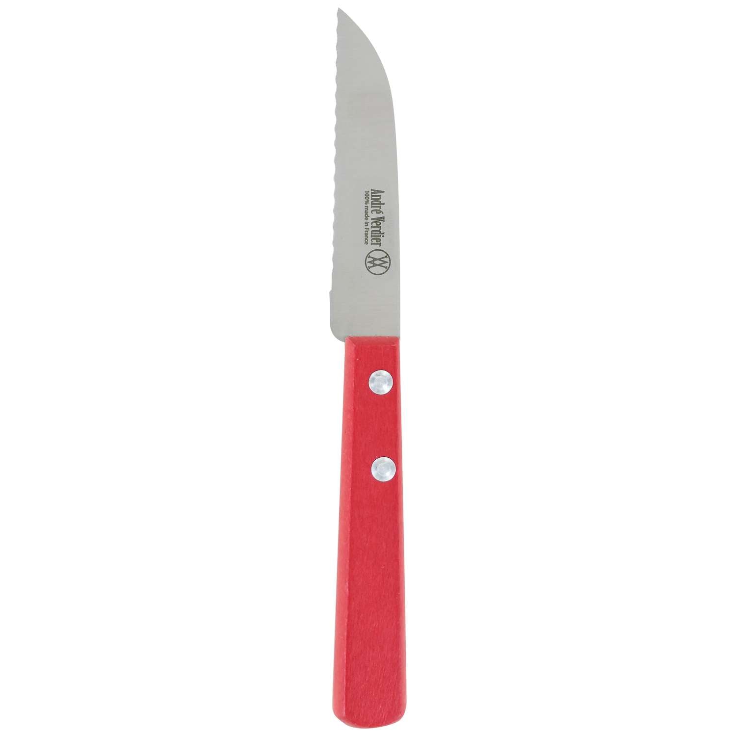 Andre verdier Serrated Paring Knife 8 cm Red Wooden Handle Prepa Culi