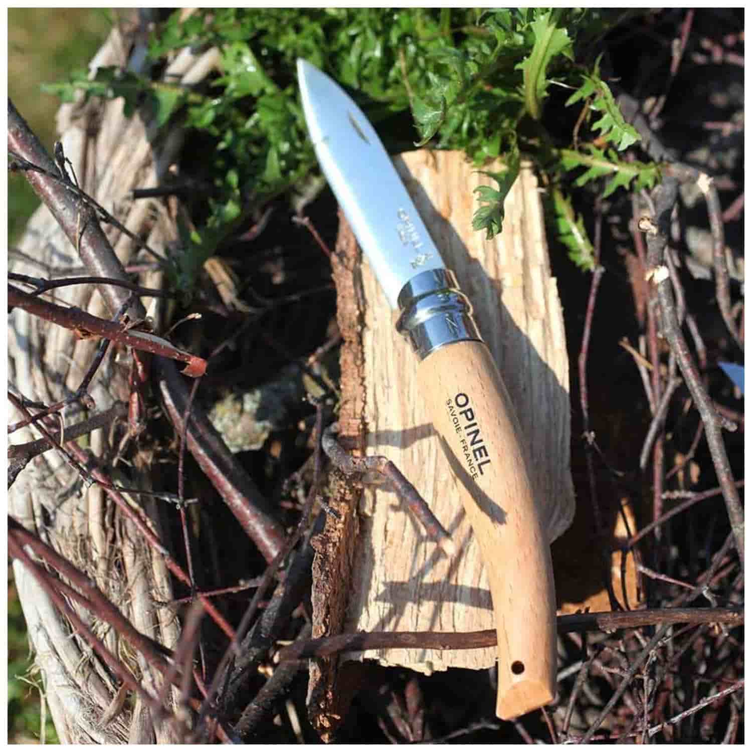Opinel Pocket Knife 8 cm Beech Wood Handle No 8 Garden 133080