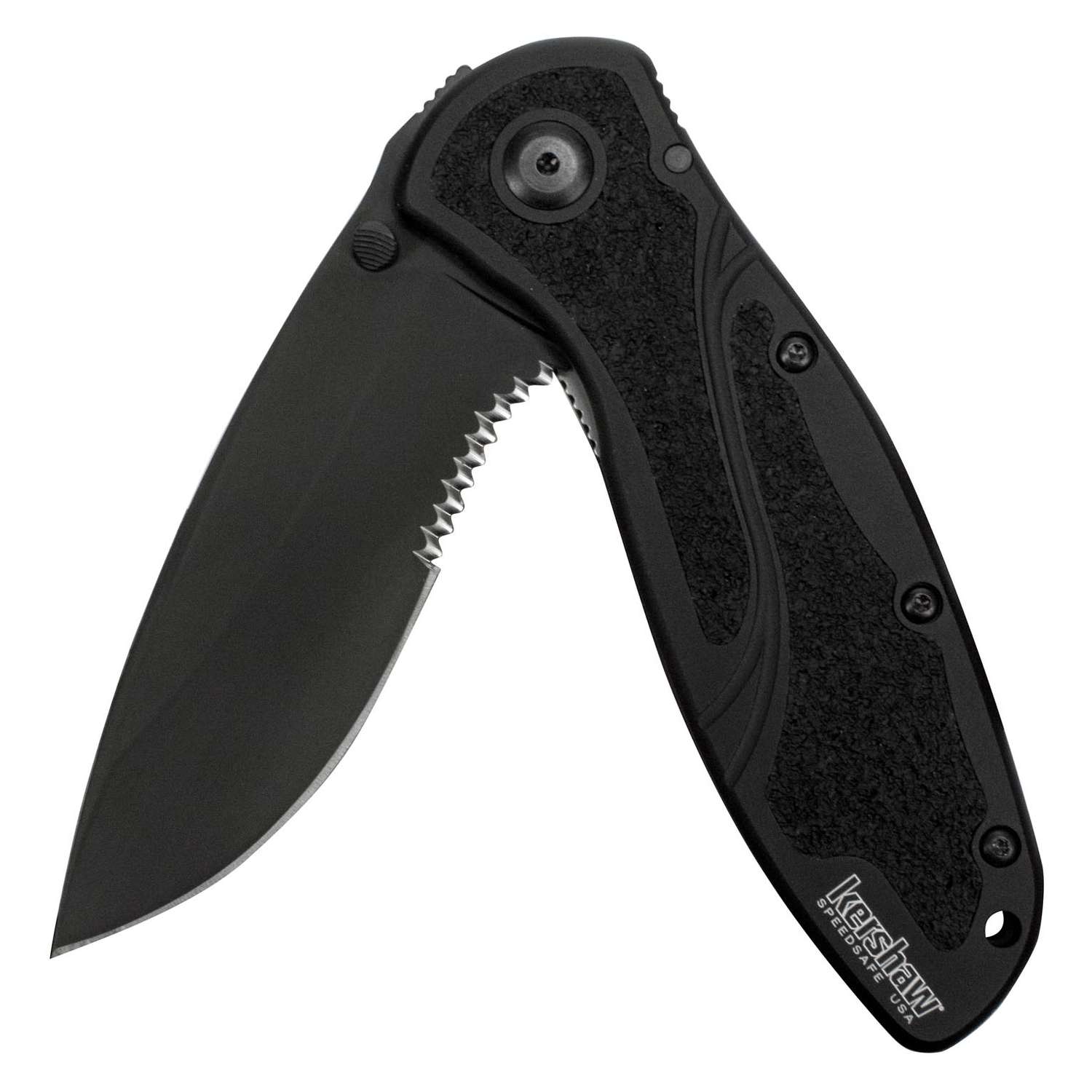 Kershaw Blur Black Serrated Ceracote Pocket Knife 9 cm Black Handle 111 gr 1670BLKST