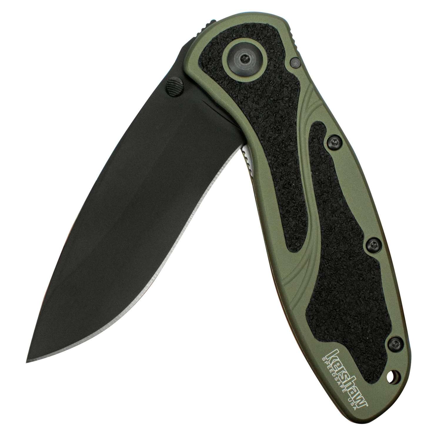 Kershaw Blur Black Ceracote Pocket Knife 9 cm Olive/Black Handle 111 gr 1670OLBLK