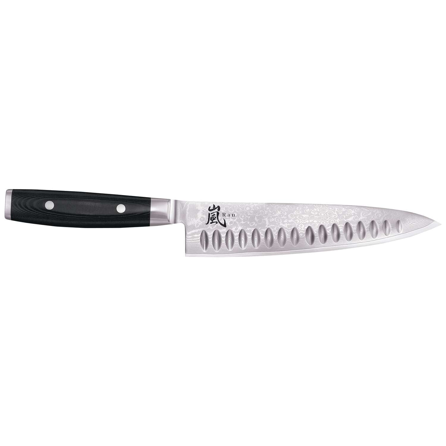 Yaxell Damascus Chef's Knife 20 cm With Grooves Ran 36000G