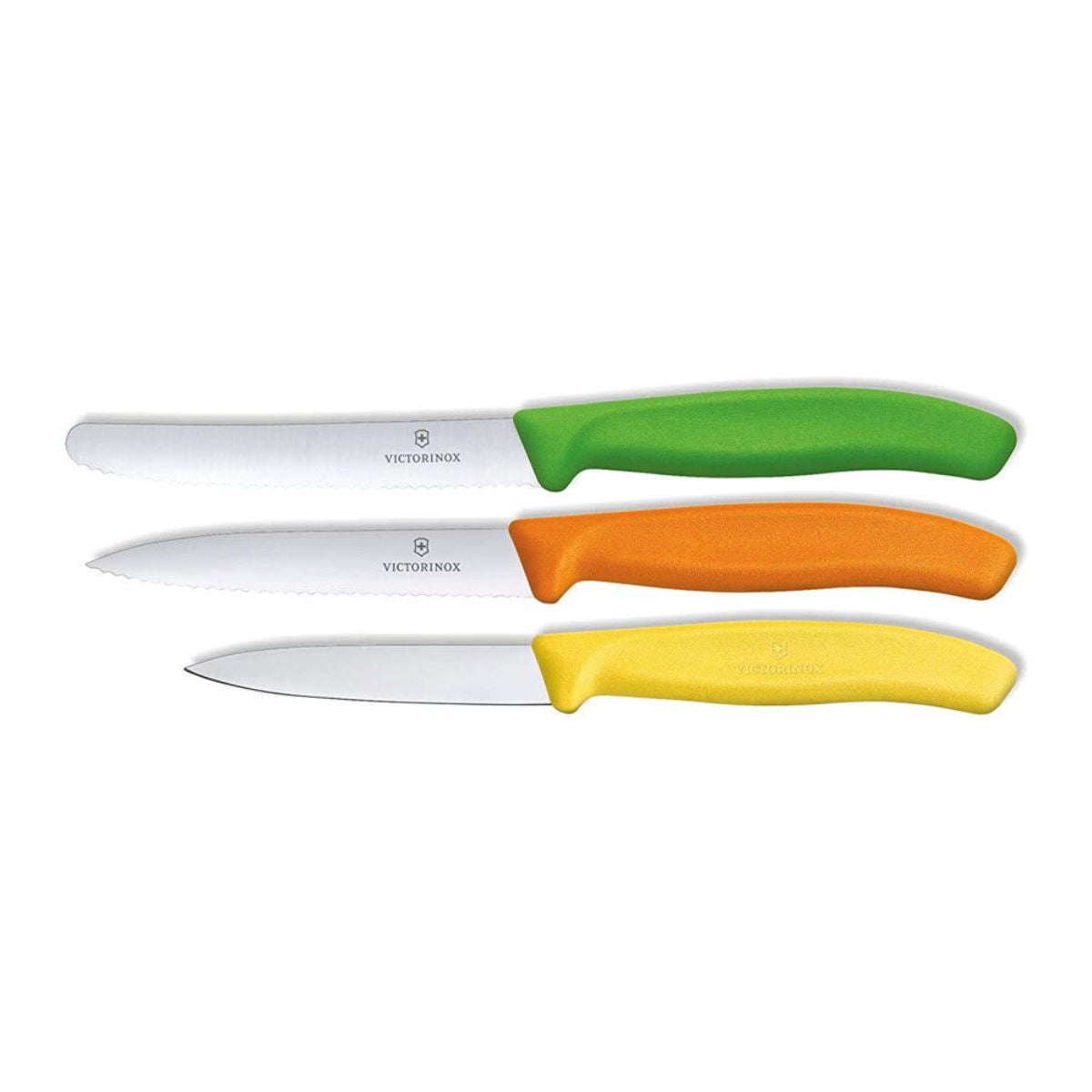 Victorinox Kitchen Knives Multicolor Handles 3 pcs Set Swiss Classic 6.7116.31G