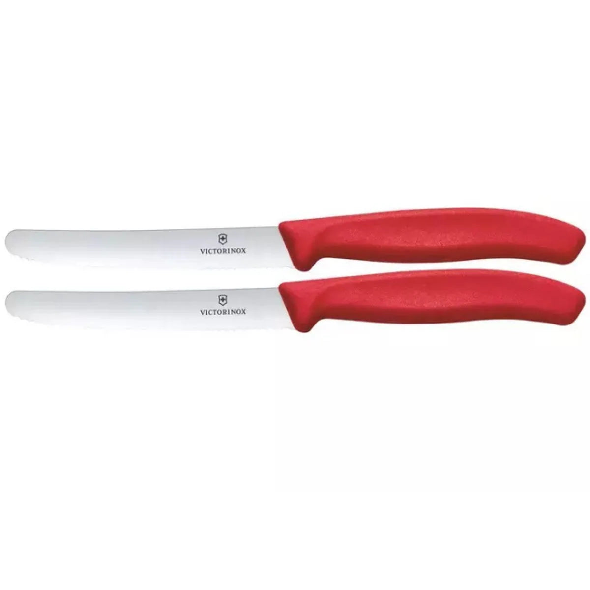 Victorinox Μαχαίρια κουζίνας 11 εκατ. στρογγυλά οδοντωτά κόκκινη λαβή σετ 2 τμχ Swiss Classic 6.7831.2C1