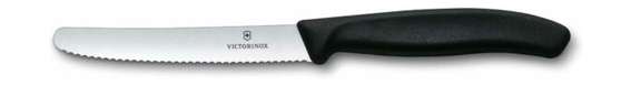 Victorinox Serrated Round Utility Knife 11 cm Black Handle set 6 pcs Swiss Classic 6.7833.6
