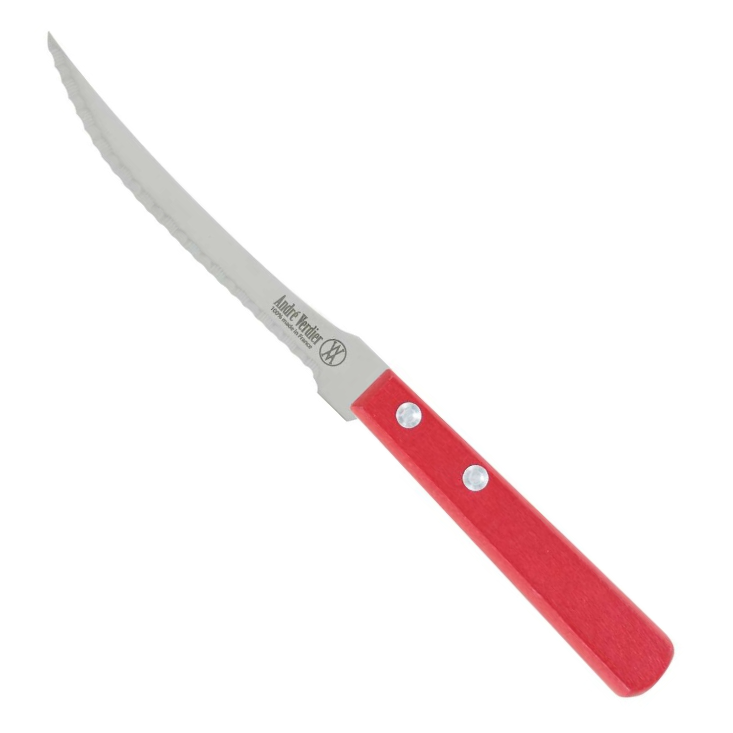 Andre verdier Serrated Tomato Knife 12 cm Red Wooden Handle Prepa Culi