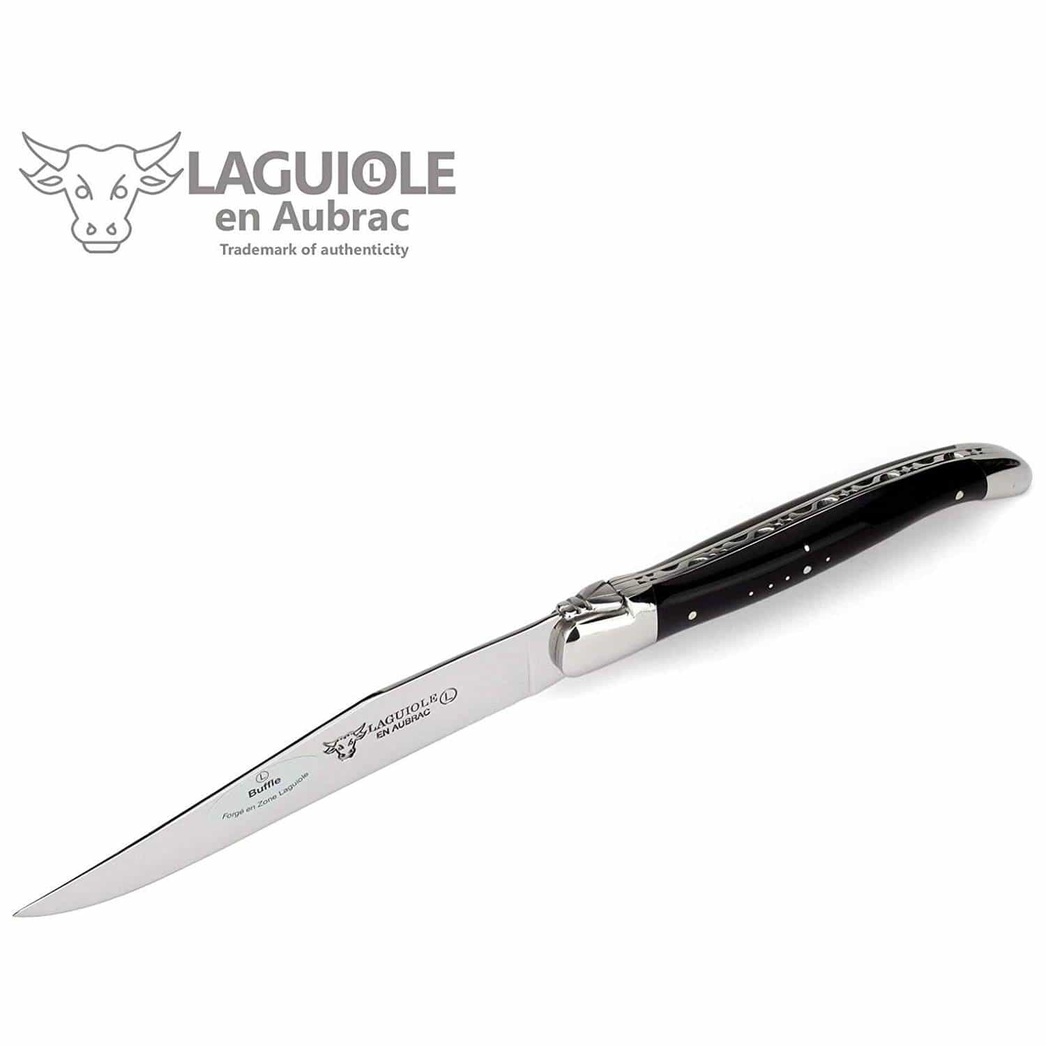 Laguiole en aubrac Steak Knives 12 cm Buffalo Handle 6-Pieces Set Laguiole En Aubrac 62C99BUIH