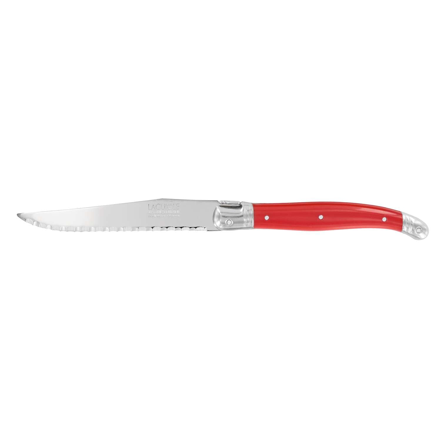 Andre verdier Serrated Steak Knife 12 cm Red Handle Laguiole Debutant 70NRSP