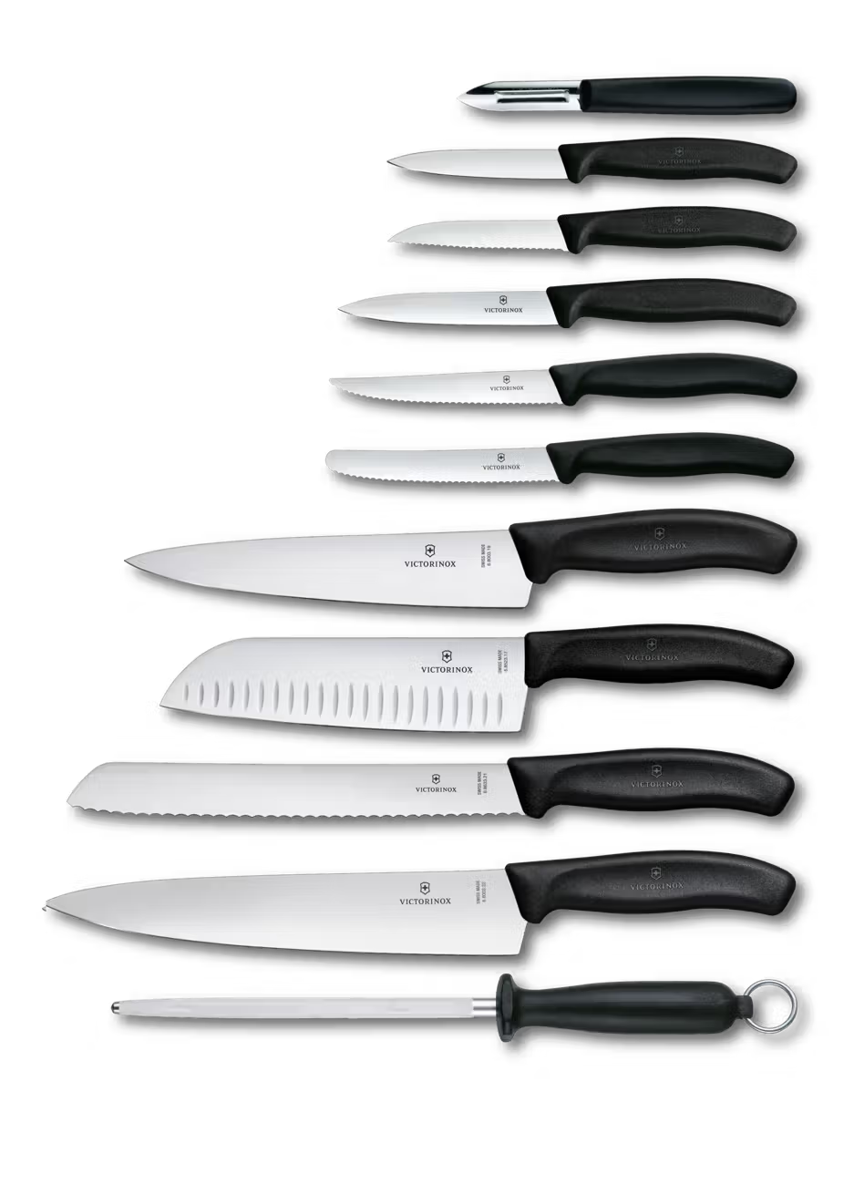 Victorinox Beechwood Knife Block 11-Piece Set Swiss Classic 6.7153.11