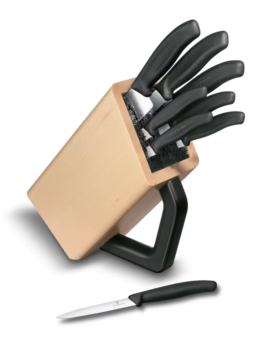 Victorinox Beechwood Knife Block Nylon Inlay 8-Piece Set Swiss Classic 6.7173.8