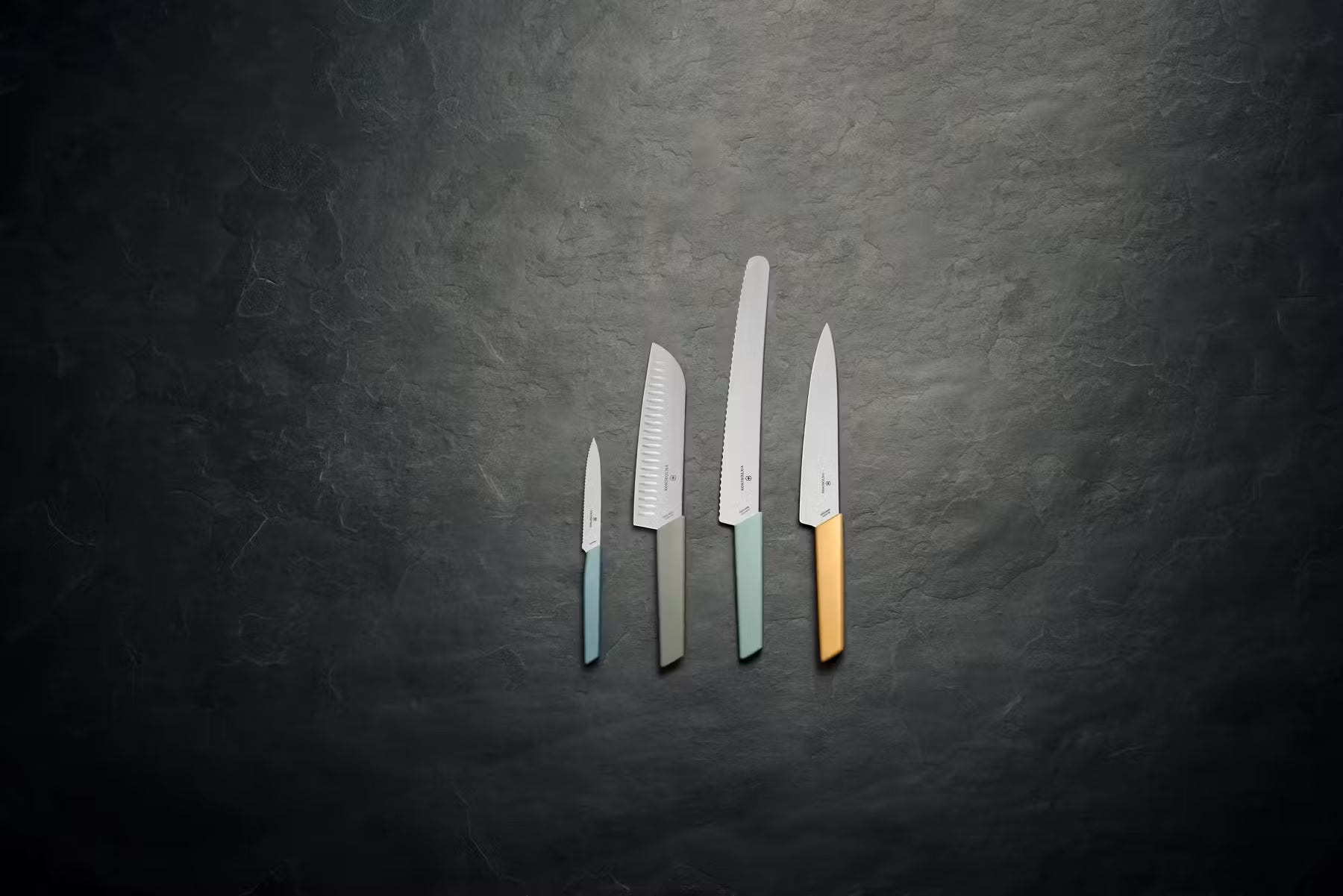 Victorinox Hollow Edge Santoku Knife 17 cm Olive Swiss Modern Handle