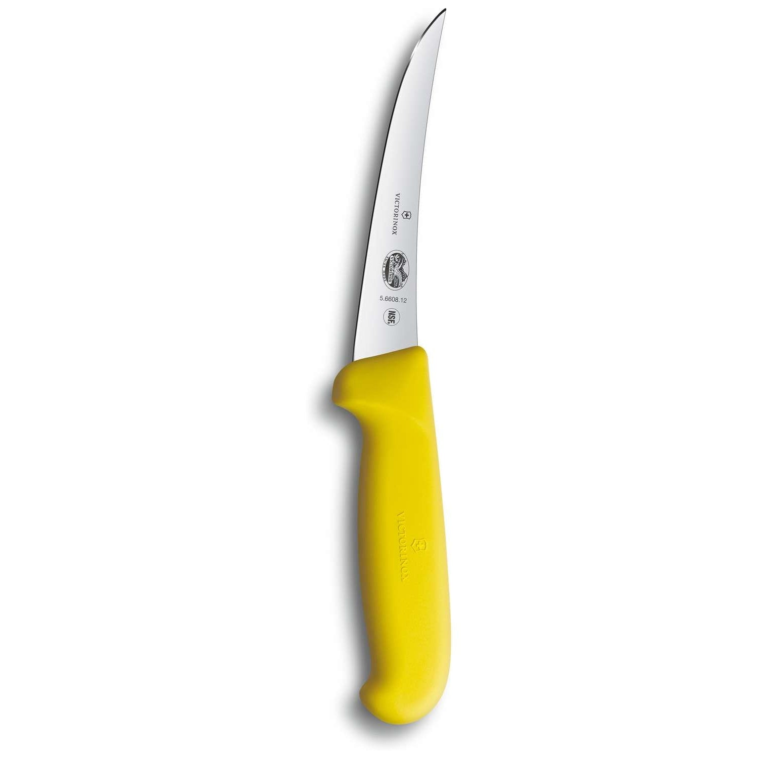 Victorinox Curved Boning Knife Narrow Blade 12 cm Yellow Handle Fibrox 5.6608.12