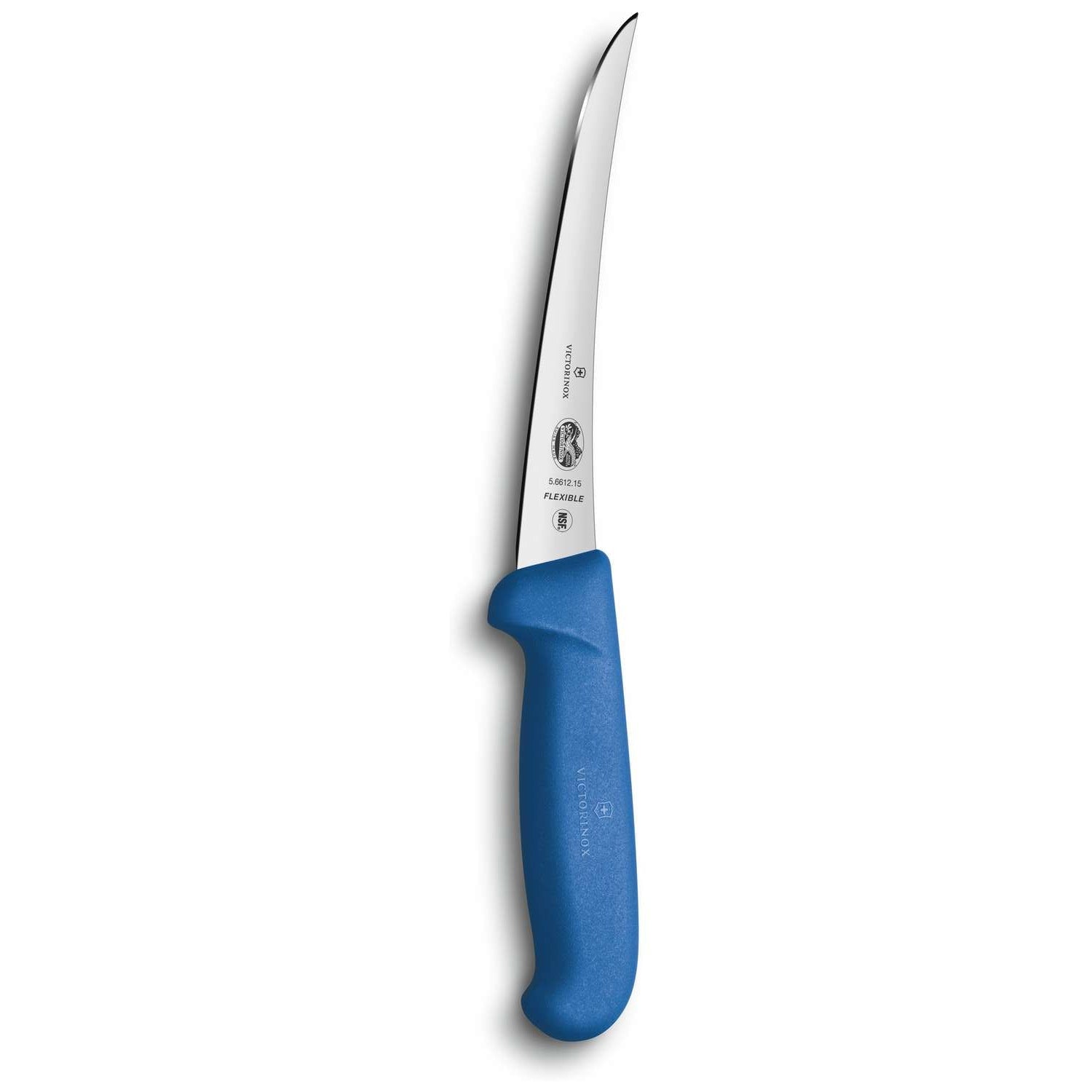 Victorinox Curved Boning Knife Narrow and Flexible Blade 12 cm Blue Handle Fibrox 5.6612.12