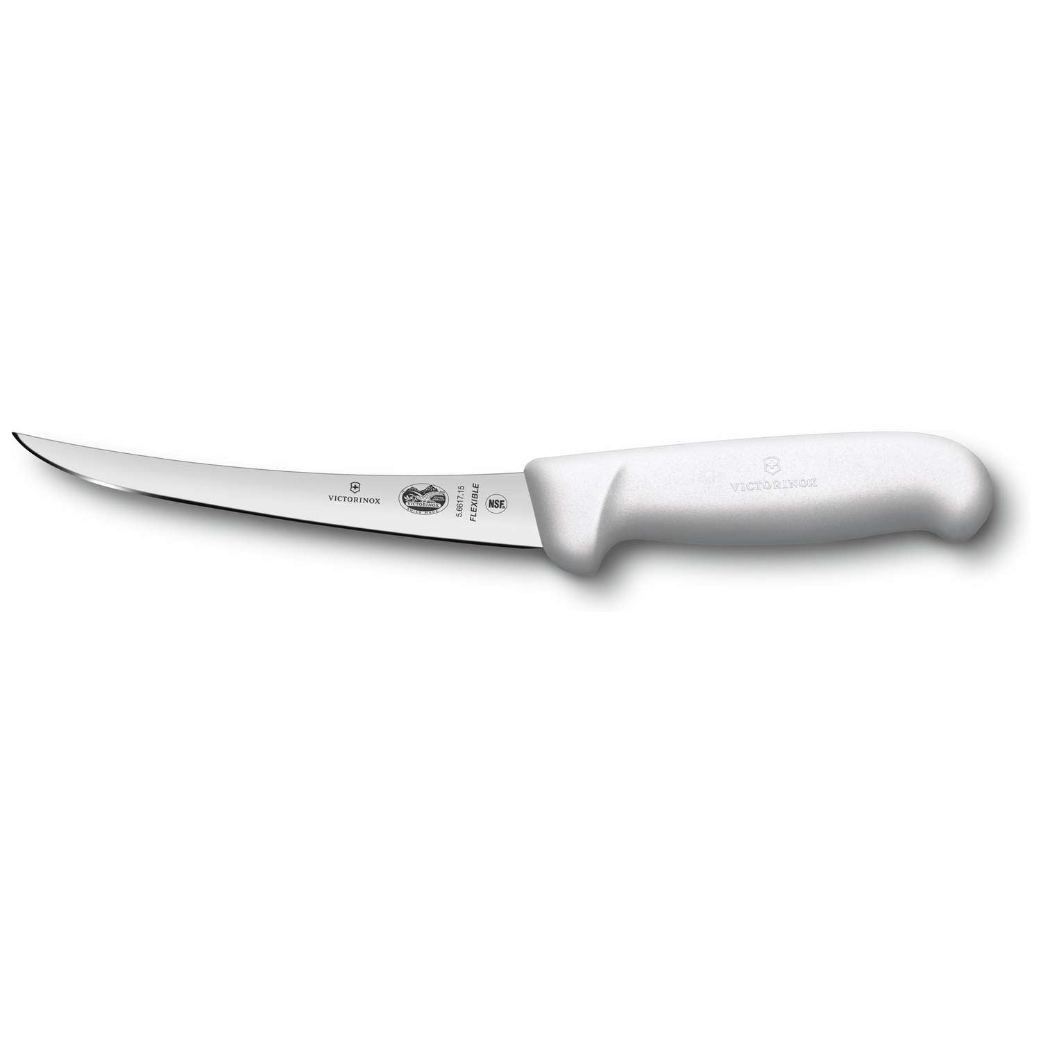 Victorinox Boning knife With Curved Narrow And Flexible Blade 15 cm White Fibrox Handle 5.6617.15