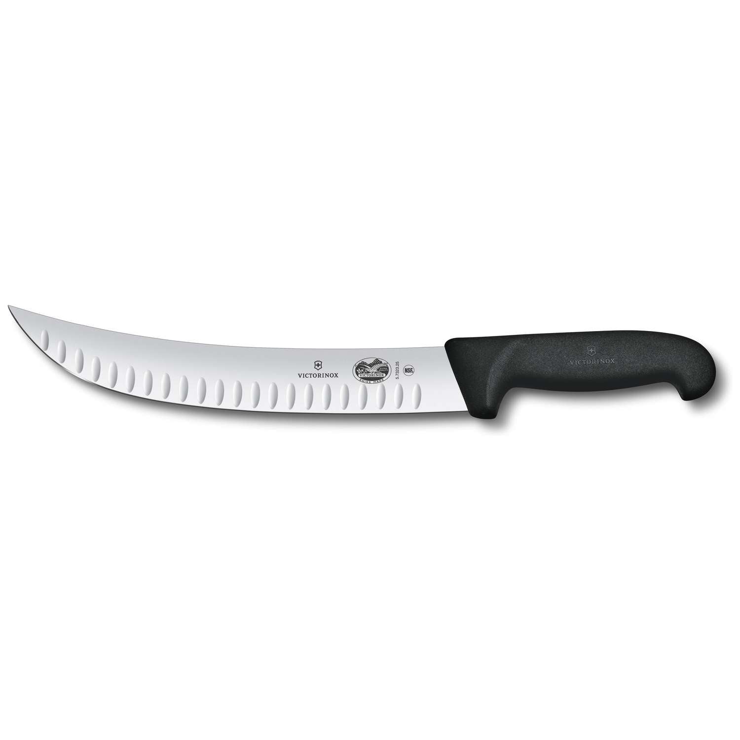 Victorinox Hollow Edge Butcher Knife Curved Blade 25 cm Fibrox Handle 5.7323.25
