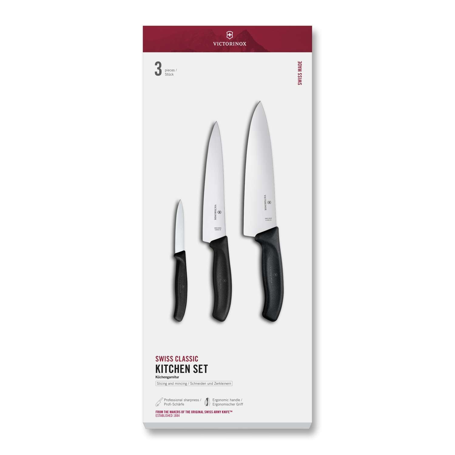 Victorinox Knives Set 3 pcs Gift Box Swiss Classic 6.7133.3G