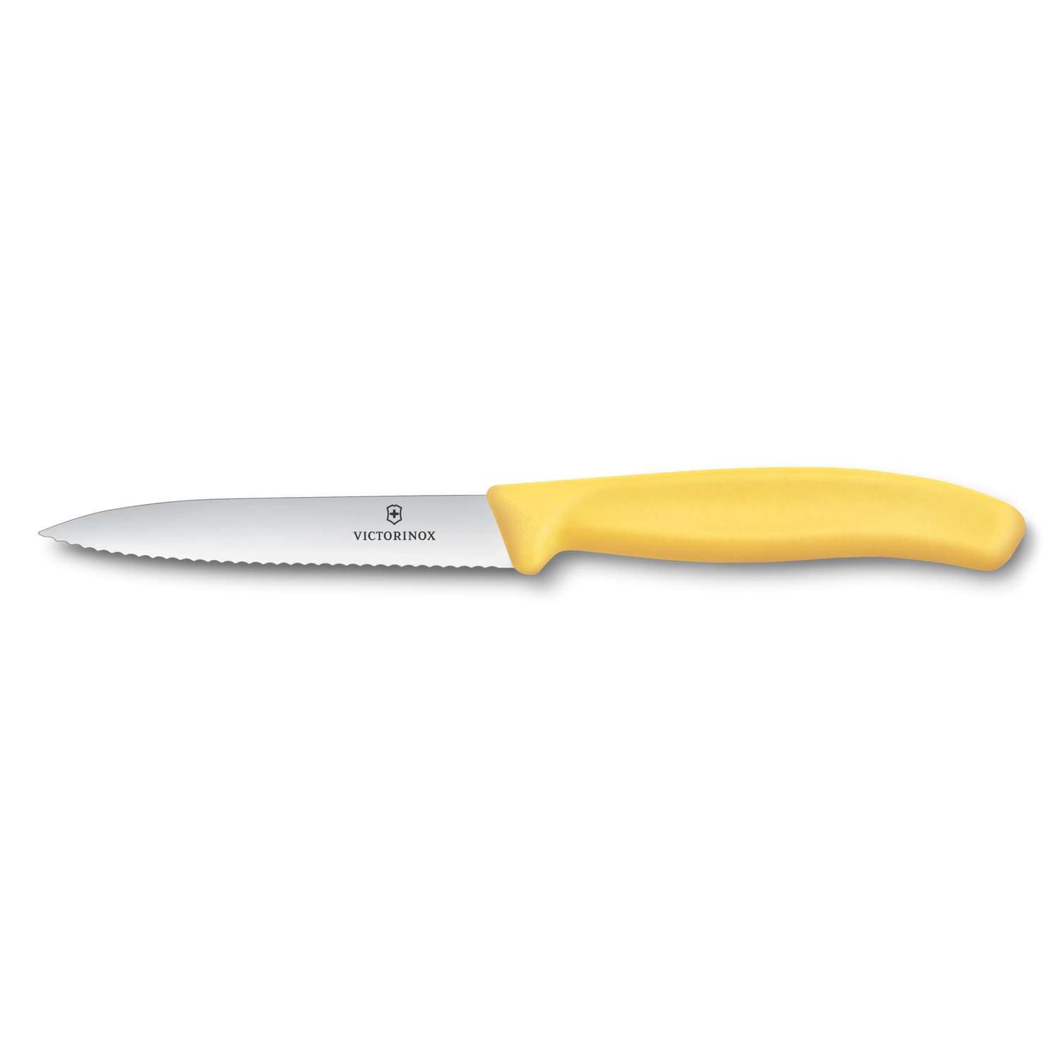 Victorinox Serrated Paring Knife 10 cm Yellow Handle Swiss Classic 6.7738.C1