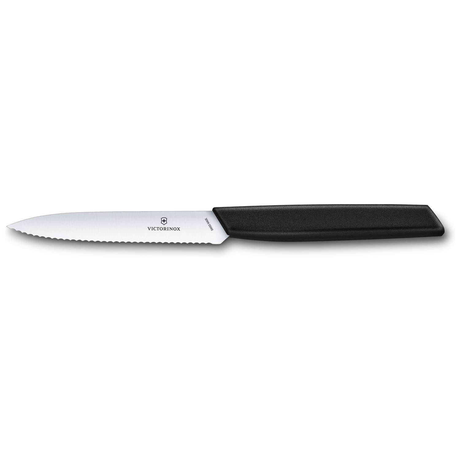 Victorinox Utility Knife 10 cm Serrated Black Swiss Modern 6.9003.10W