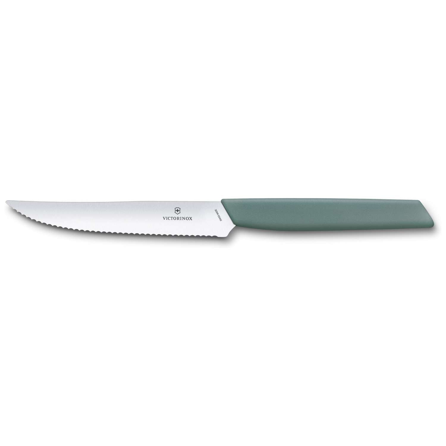 Victorinox Utility Knife 11 cm, Serrated Green Pastel Set 2 pcs Swiss Modern