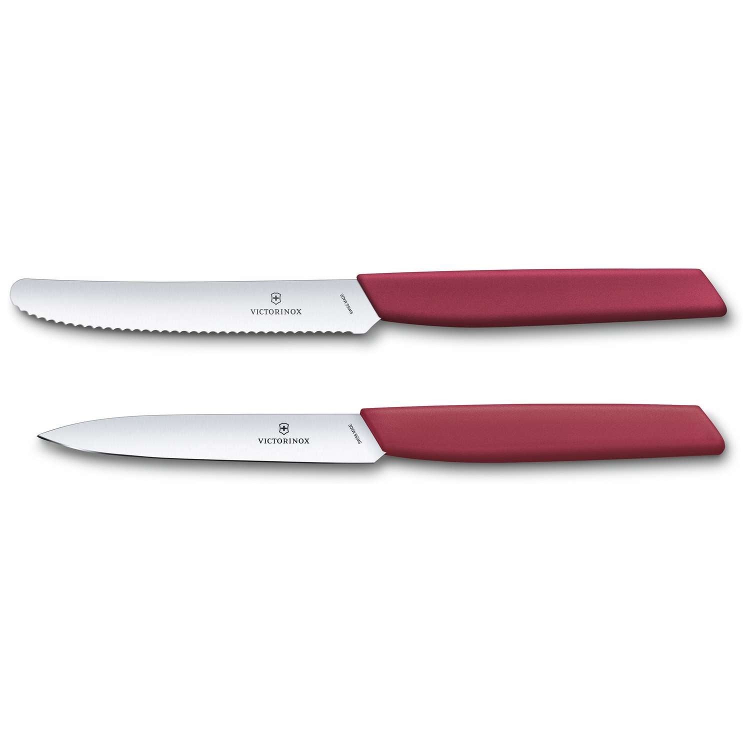 Victorinox Kitchen Knives Red Handles 2 pcs Set Swiss Modern 6.9096.2L4