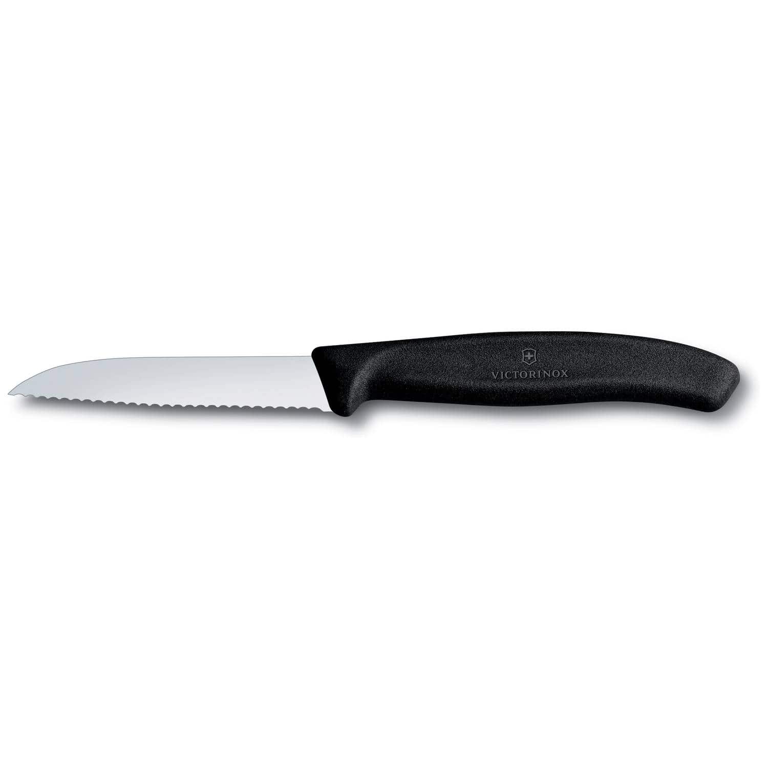 Victorinox Serrated Paring Knife 8 cm Straight Edge Black Handle Swiss Classic 6.7433
