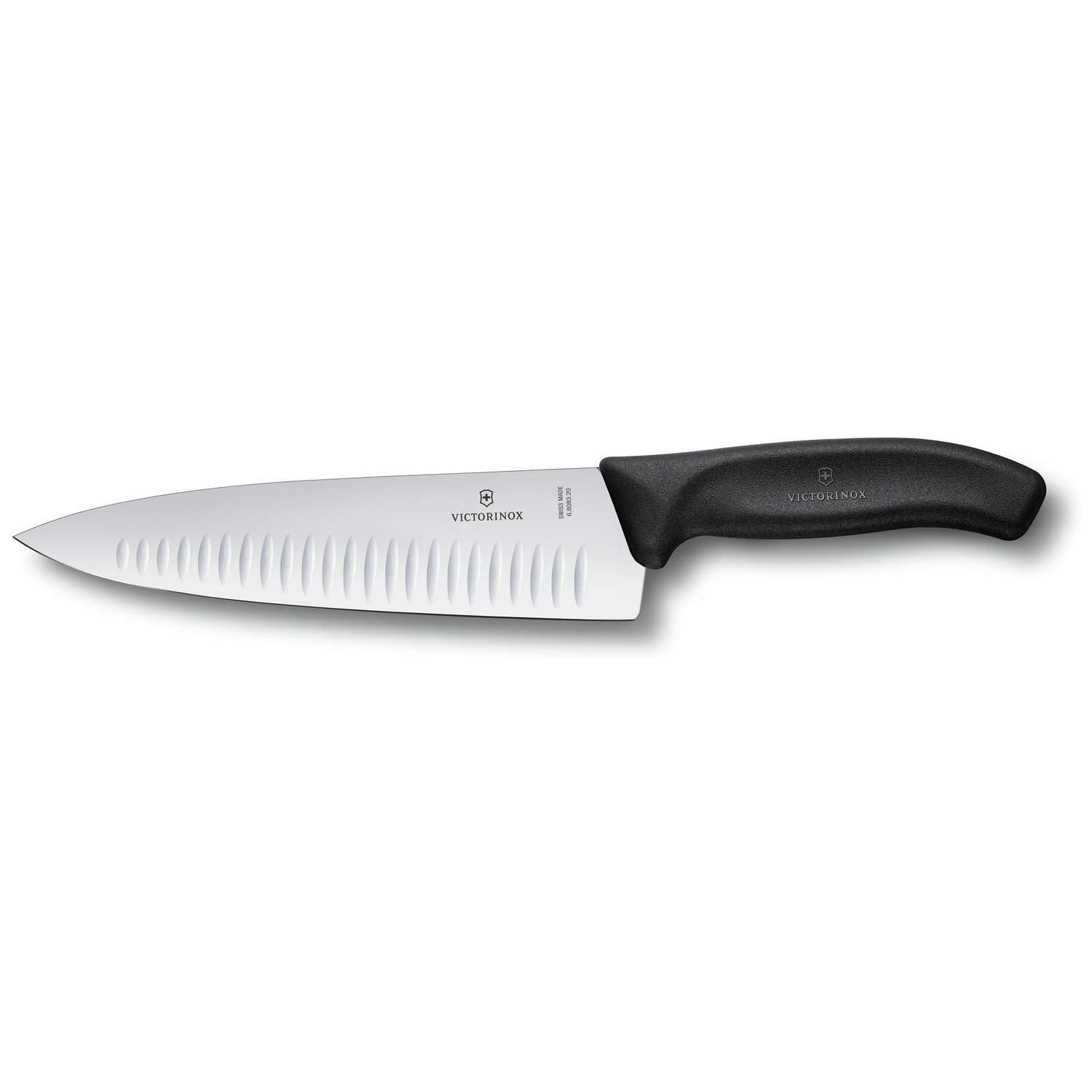 Victorinox Hollow Edge Chef's Knife Black Handle 20 cm Swiss Classic 6.8083.20B