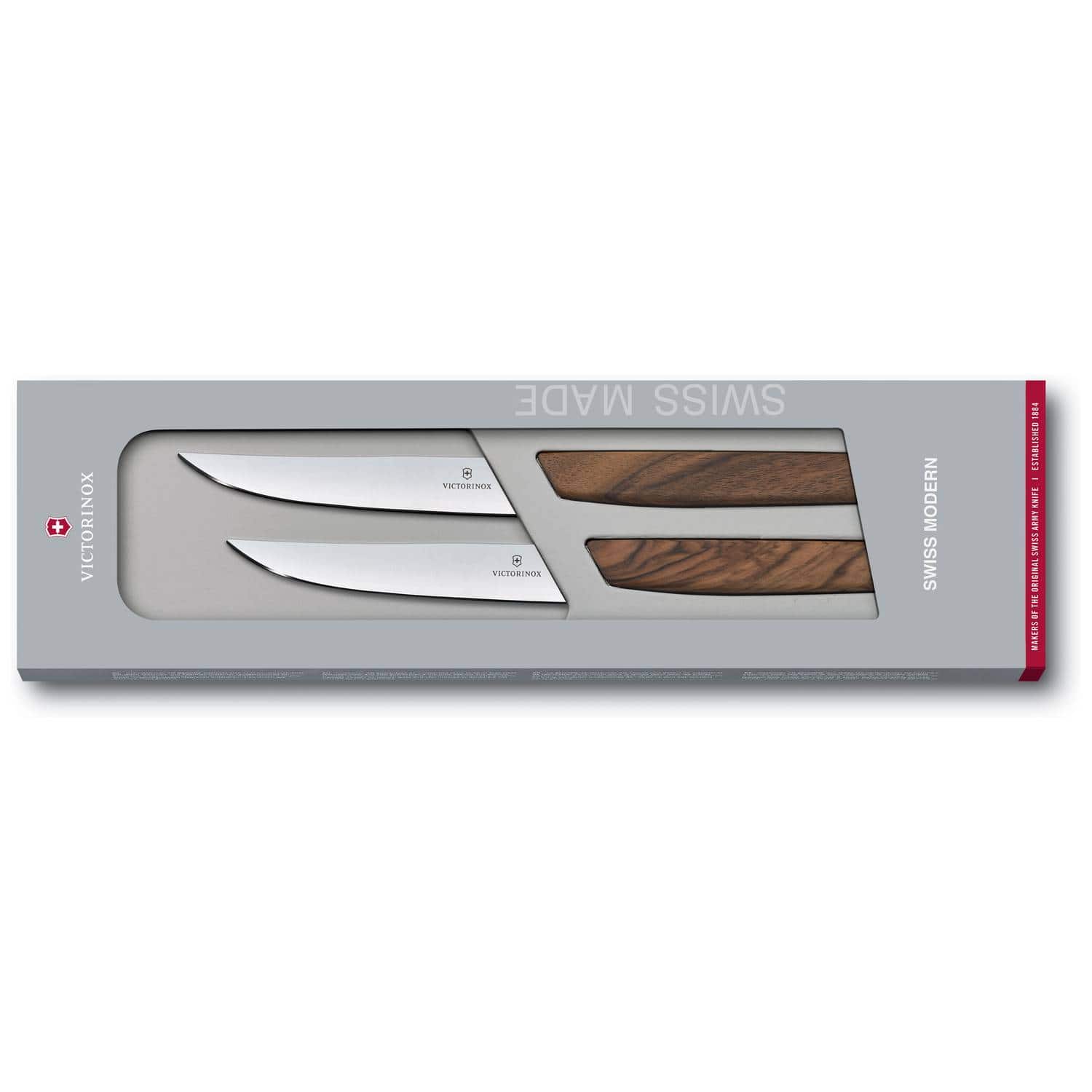 Victorinox Steak Knives 12 cm 2 Piece Set Gift Box Swiss Modern 6.9000.12G