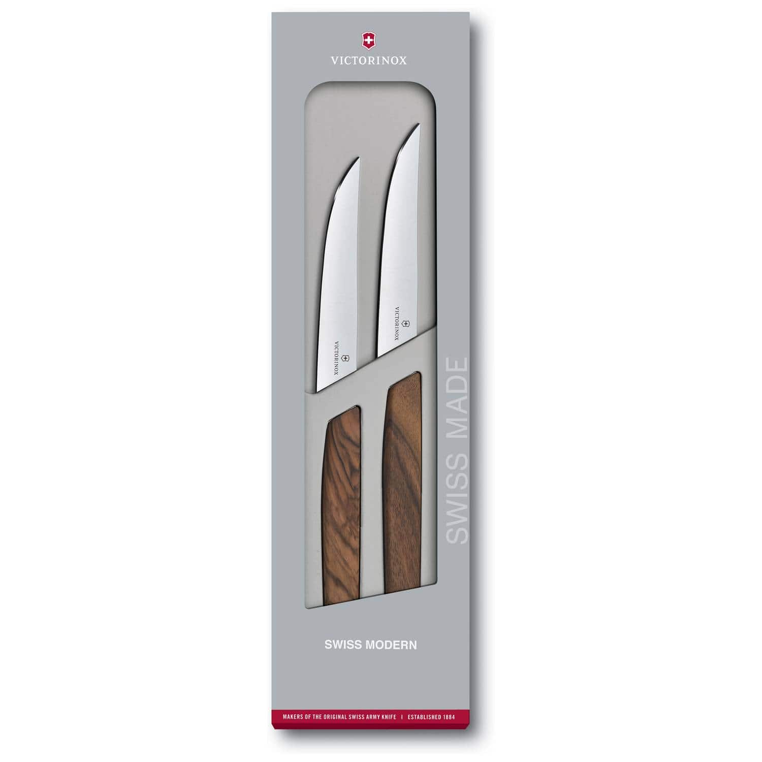 Victorinox Steak Knives 12 cm 2 Piece Set Gift Box Swiss Modern 6.9000.12G