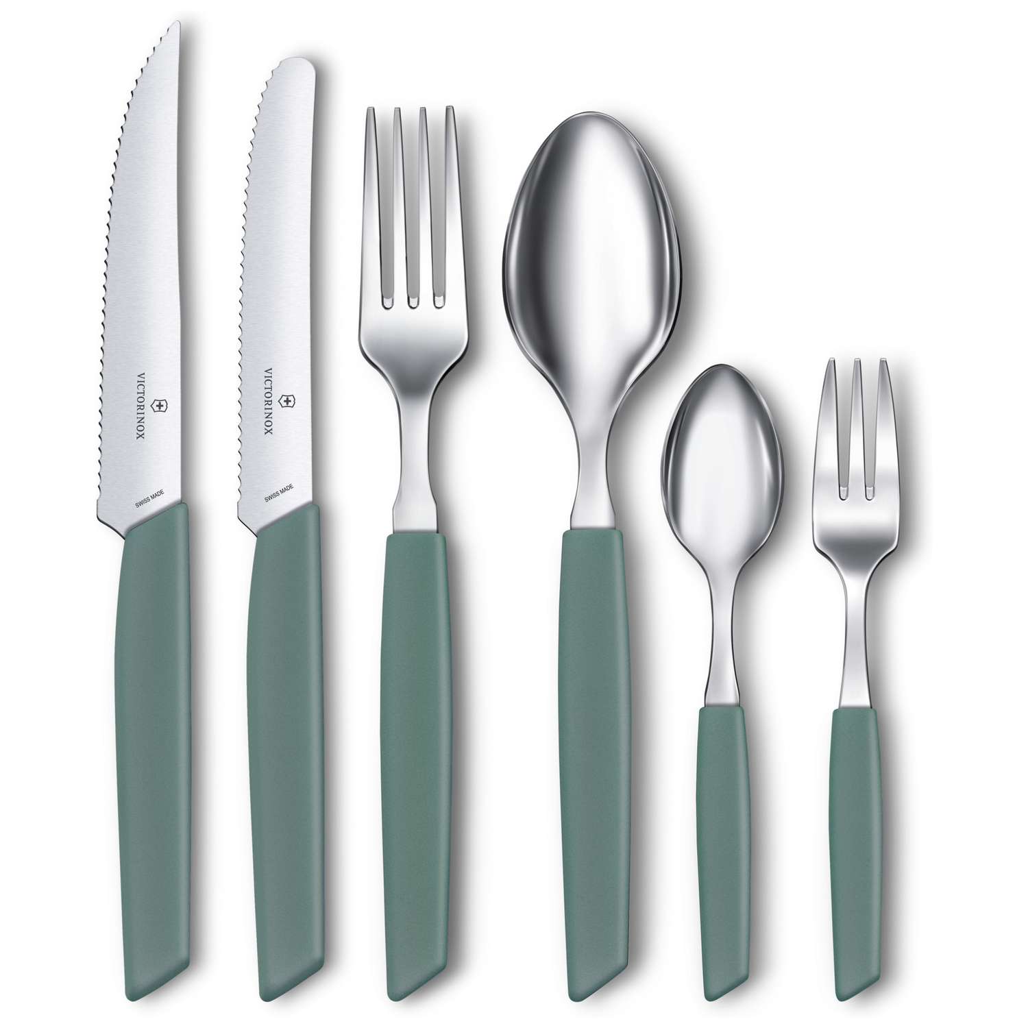 Victorinox Utility Knife 12 cm Serrated Green Pastel Swiss Modern