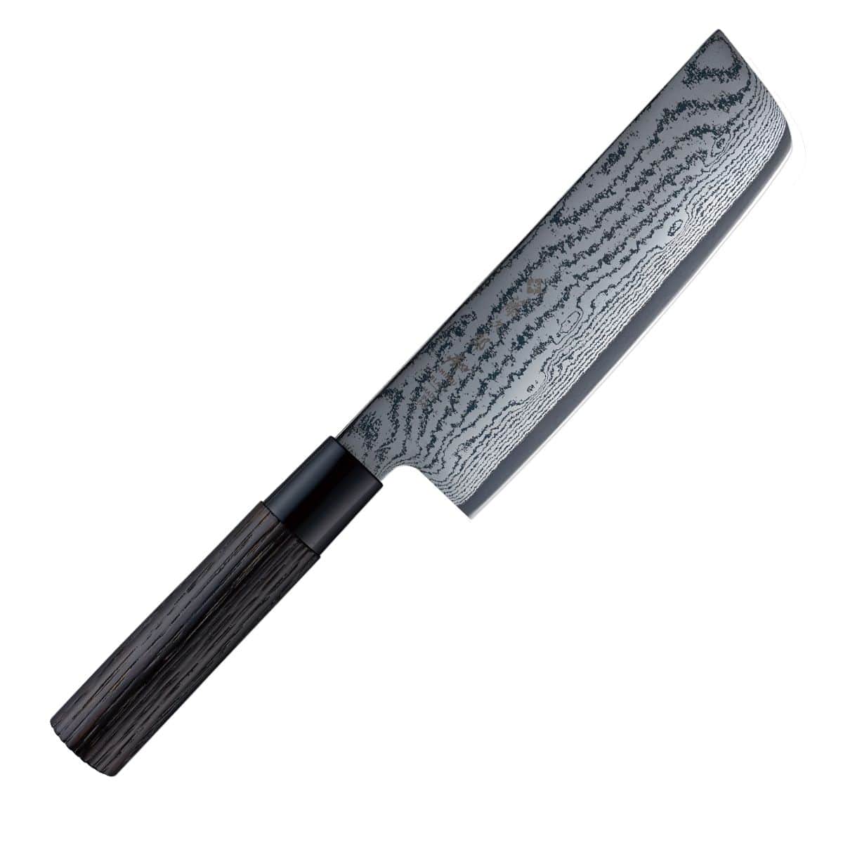 Tojiro Damascus Nakiri Knife 16.5 cm Chestnut Handle Shippu Black FD-1598
