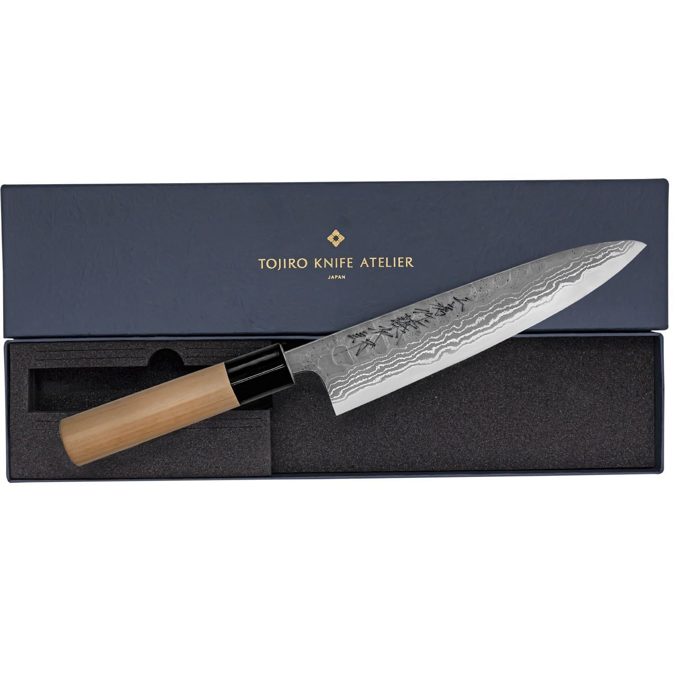 Tojiro Hammered Aogami Damascus Handmade Chef's Knife 18 cm Magnolia Handle