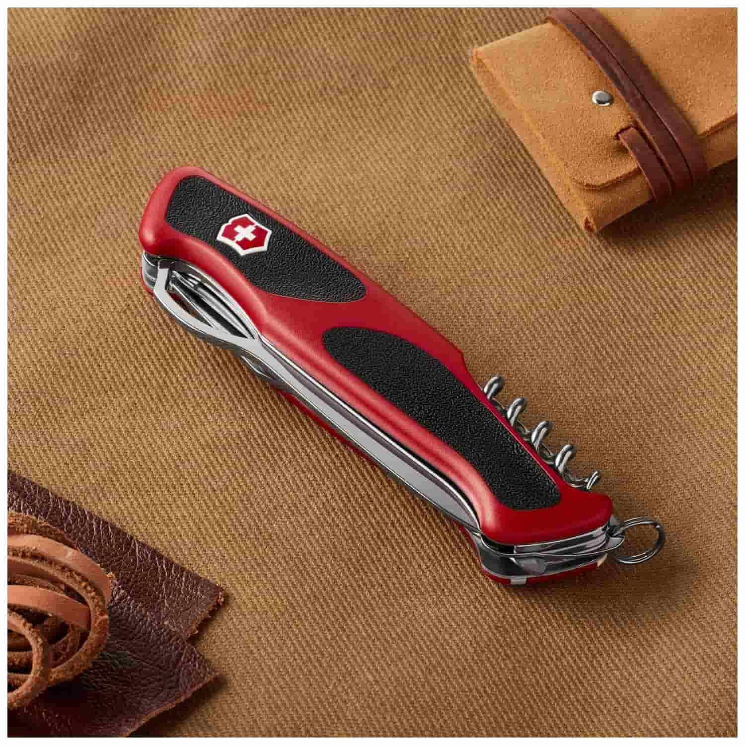 Victorinox Ranger 79 M Grip Swiss Army Knife 130 mm 12 Functions Red 0.9563.MC
