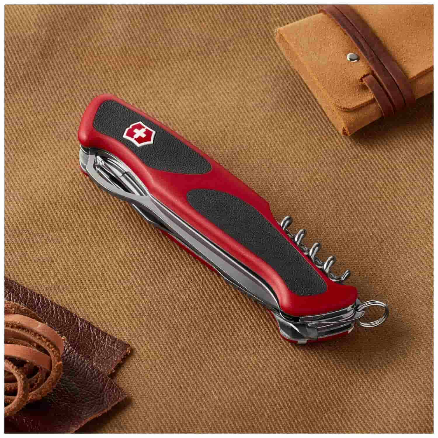 Victorinox Ranger 57 M Grip Swiss Army Knife 130 mm 13 Functions Red 0.9583.MC