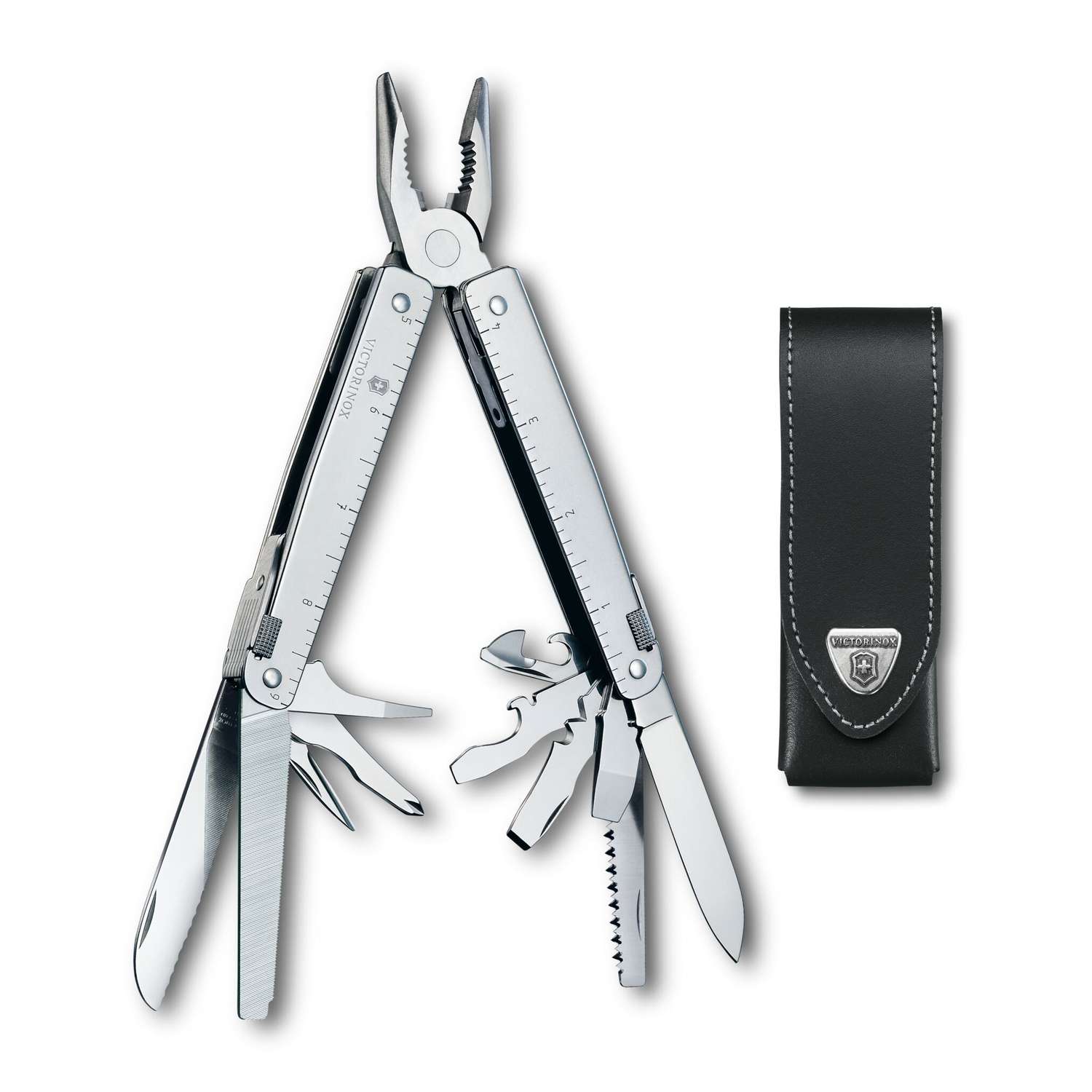 Victorinox Swiss Tool Swiss Army Multitool 115 mm 26 Functions Silver In Belt Pouch 3.0323.L