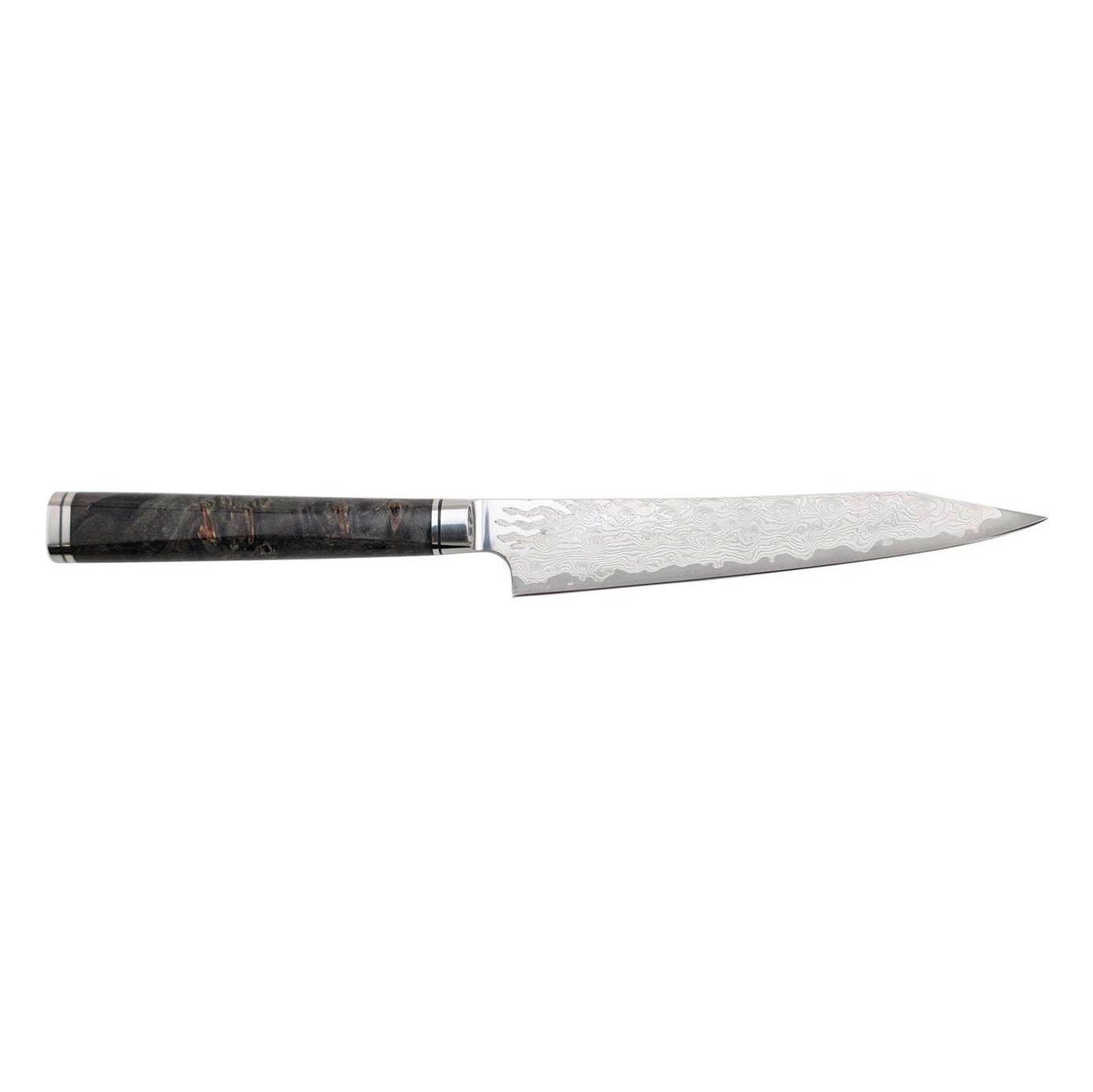 Ryusen Damascus Utility Knife 13.5 cm Poplar Handle Oukokuryu MT OK-205