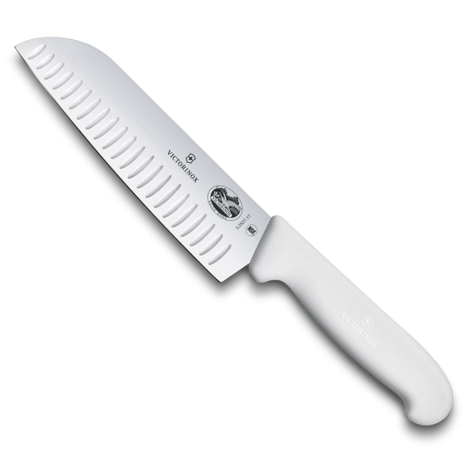 Victorinox Hollow Edge Santoku Knife 17 cm White Handle Fibrox 5.2527.17B