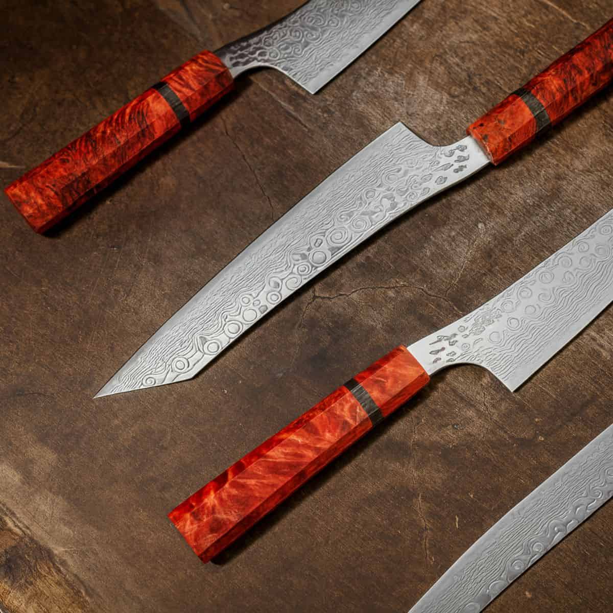 Ryusen Damascus Nakiri Knife 15.5 cm Poplar Handle Gurenhiryu KAI GH-108
