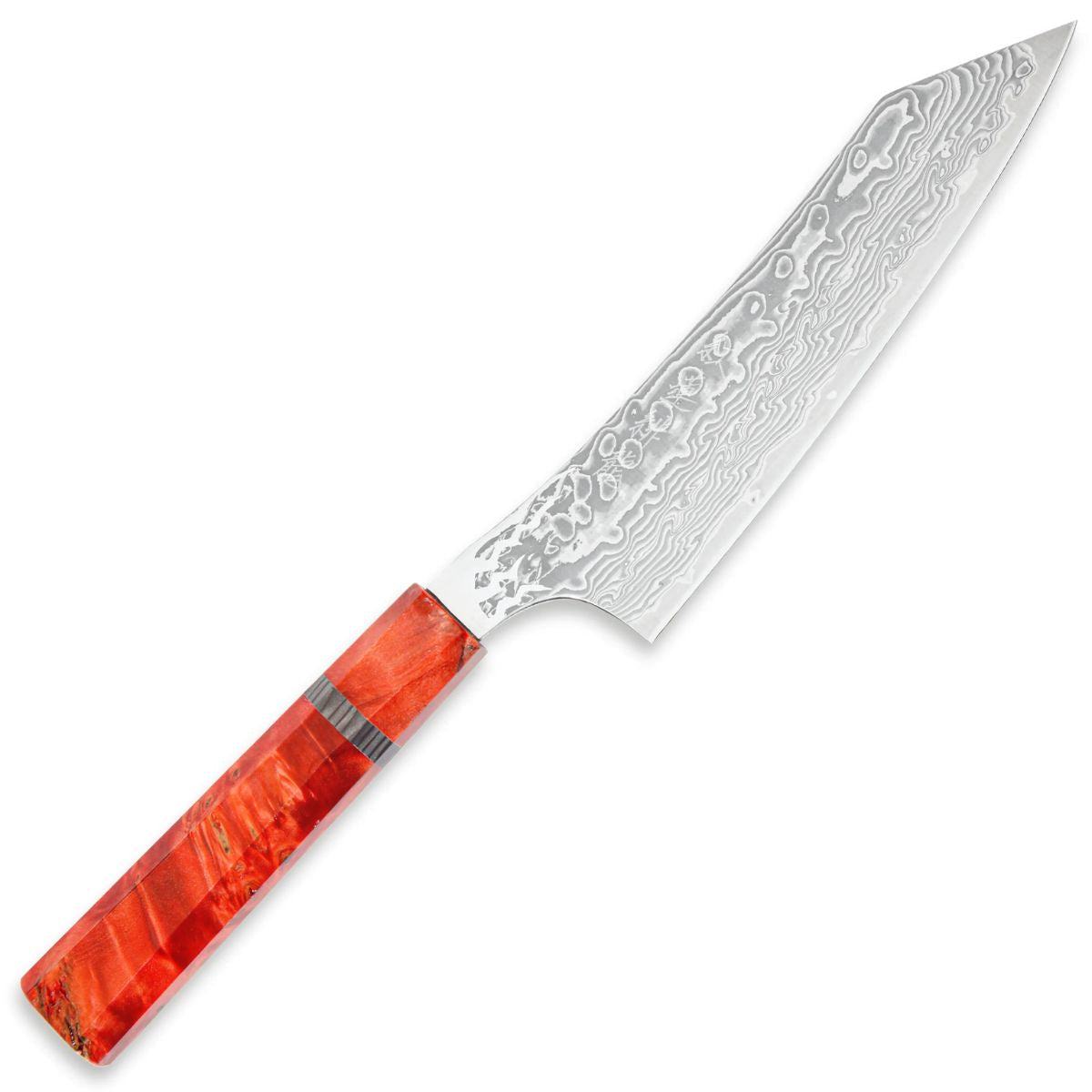 Ryusen Damascus Santoku Knife 17.5 cm Poplar Handle Gurenhiryu KAI GH-107