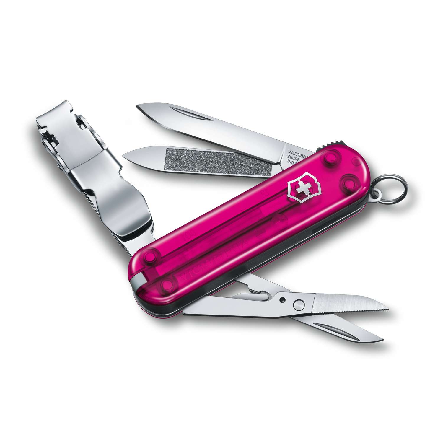 Victorinox Nail Clip 580 Swiss Army Knife 65 mm 8 Functions Pink Transparent 0.6463.T5