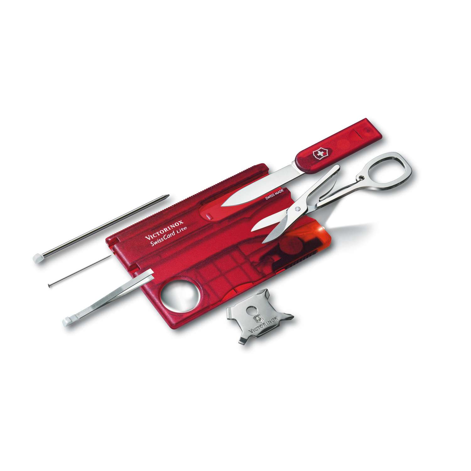 Victorinox Swiss Card Lite 13 Functions Red Transparent 0.7300.T