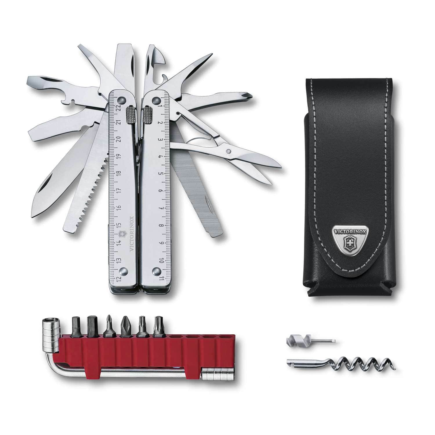 Victorinox Swiss Tool X Plus Swiss Army Multitool 115 mm 37 Functions Silver In Belt Pouch 3.0338.L