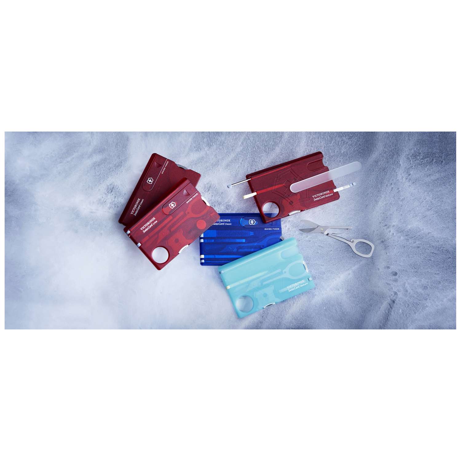 Victorinox Swiss Card Nailcare 13 Functions Ice Blue Transparent 0.7240.T21