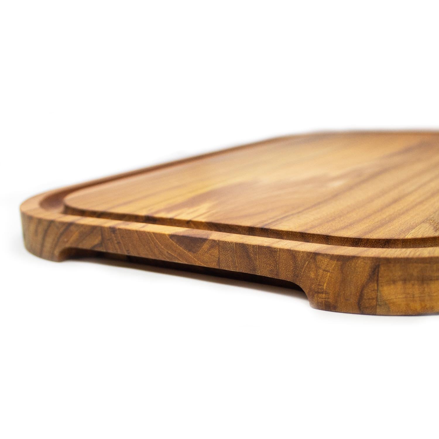 Stolf Teak Wood Cutting Board With Groove 40 x 28 x 2.4 cm Elegance Culinary ST.2140