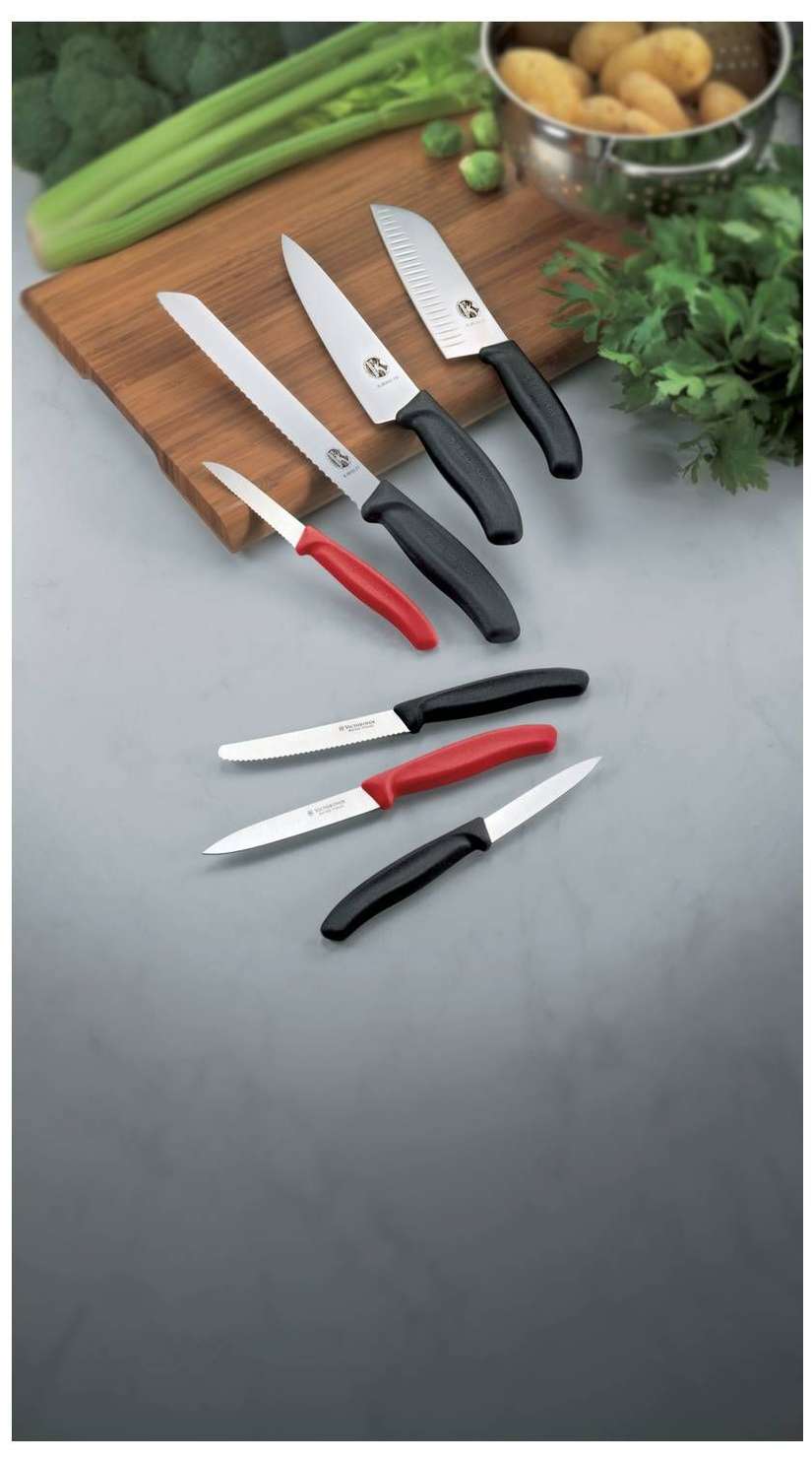 Victorinox Serrated Paring Knife 8 cm Black Handle Swiss Classic 6.7633