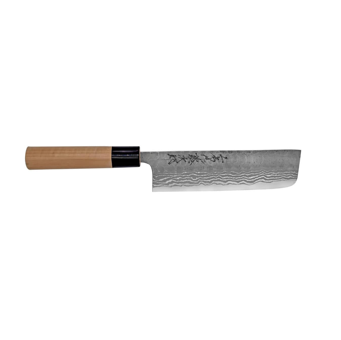 Tojiro Hammered Aogami Damascus Handmade Nakiri Knife 16.5 cm Magnolia Handle