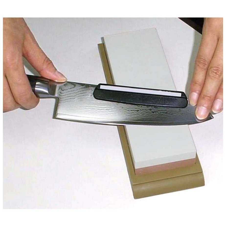 Yaxell Whetstone #8000 With Base, Flattening Stone for Whetstones And Sharpening Guide 36057