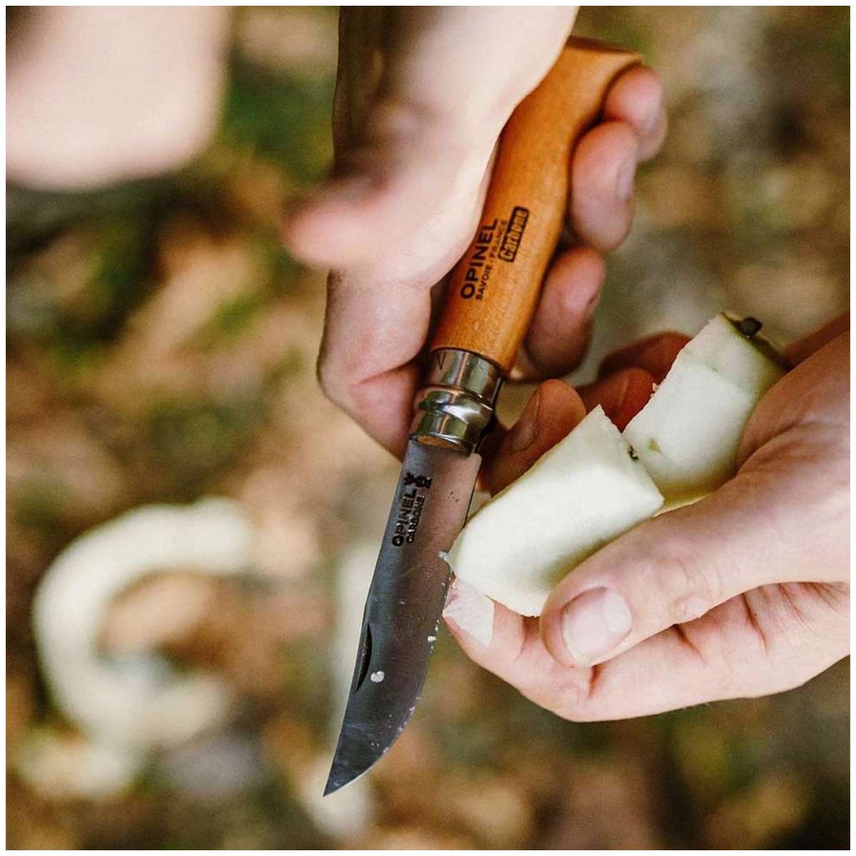 Opinel Pocket Knife 8 cm Beech Wood Handle No 7 Carbon 113070