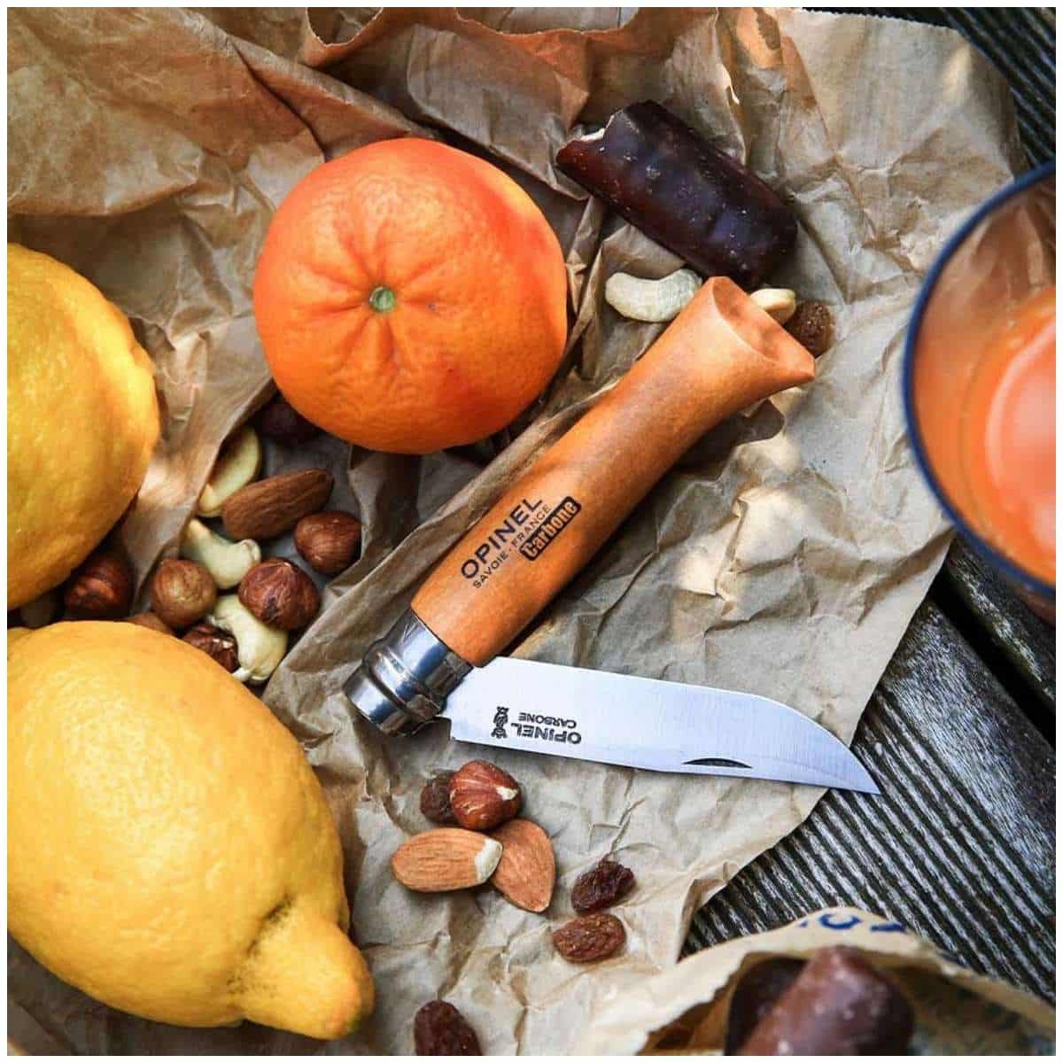 Opinel Pocket Knife 8 cm Beech Wood Handle No 7 Carbon 113070