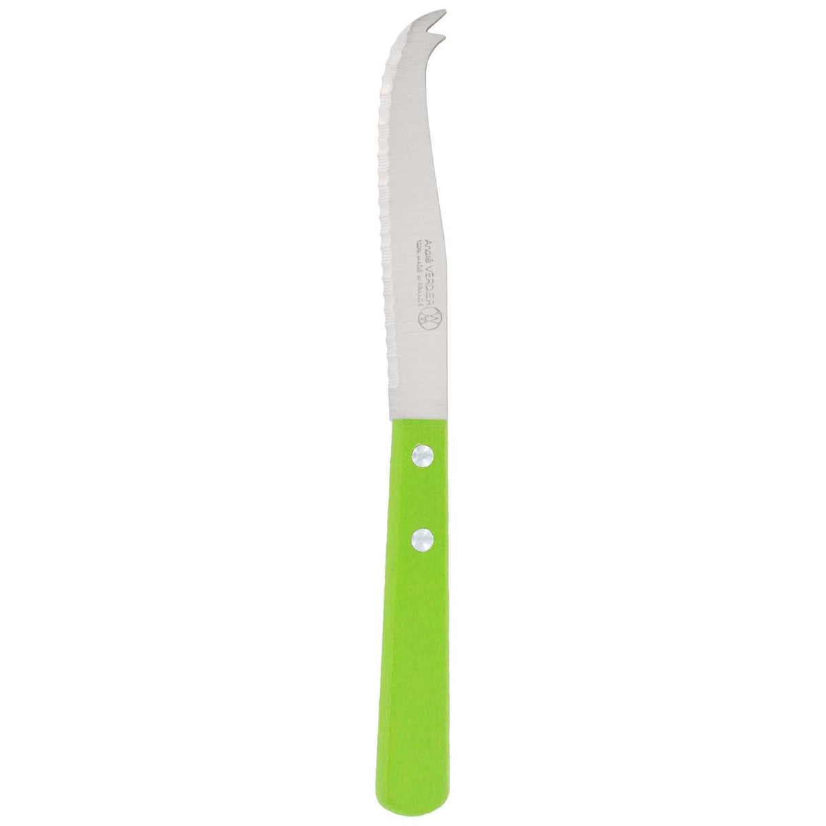 Andre verdier Serrated Cheese Knife 11 cm Green Wooden Handle Prepa Culi