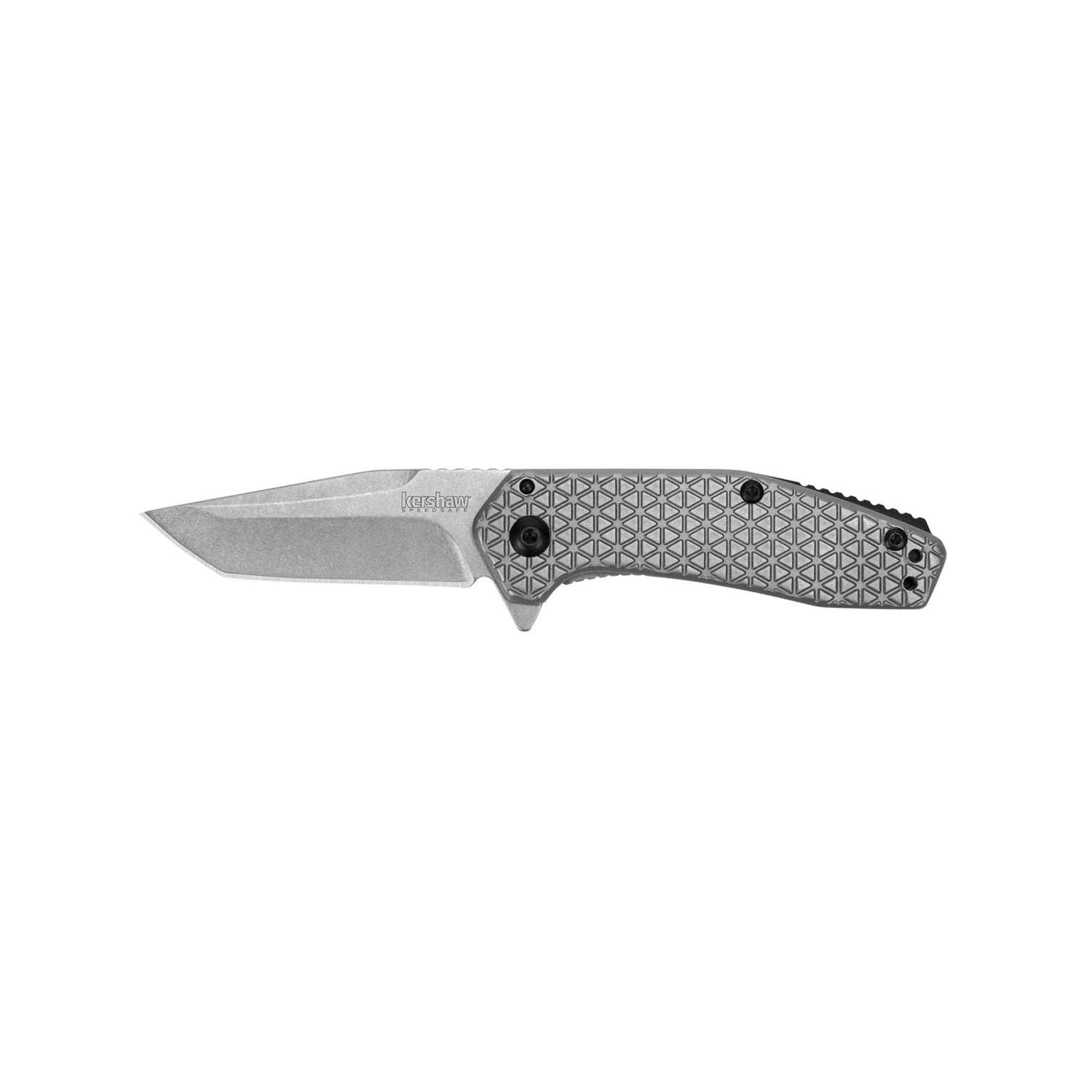 Kershaw Cathode Stonewashed Pocket Knife 6 cm Silver Handle 77 gr 1324X